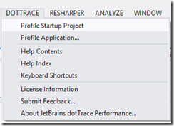 DotTrace Visual Studio 2012 integration