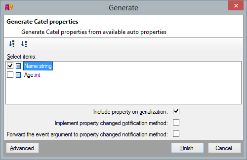 Generate multiple Catel properties at once