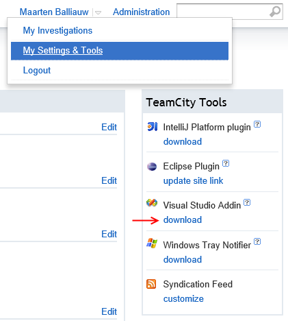 Finding the TeamCity plugin for Visual Studio