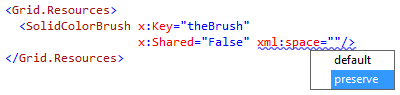 ReSharper 8 xml:Shared and xml:space completion