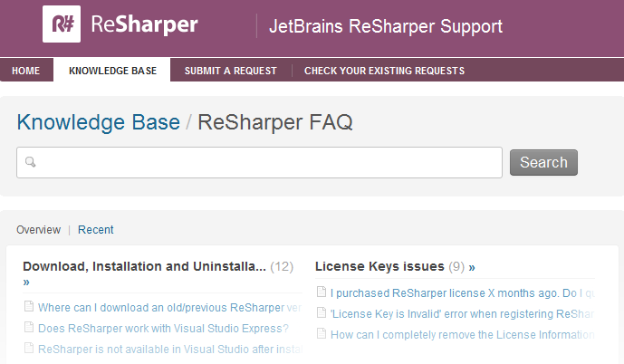 ReSharper FAQ