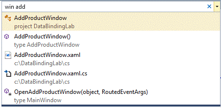 Visual Studio 2013. Mixing word order in Navigate to