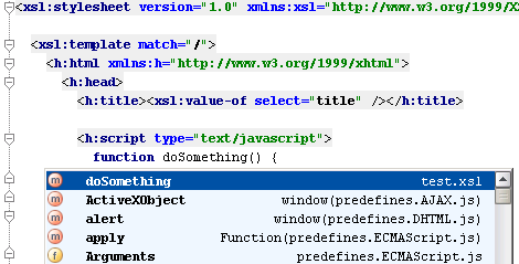 Example: JavaScript Embedded in an XSLT Stylesheet