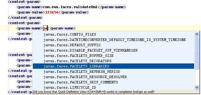 web.xml context-param completion 