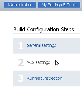VCS settings setup